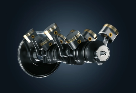 What is a crankshaft and how does it work in an engine?